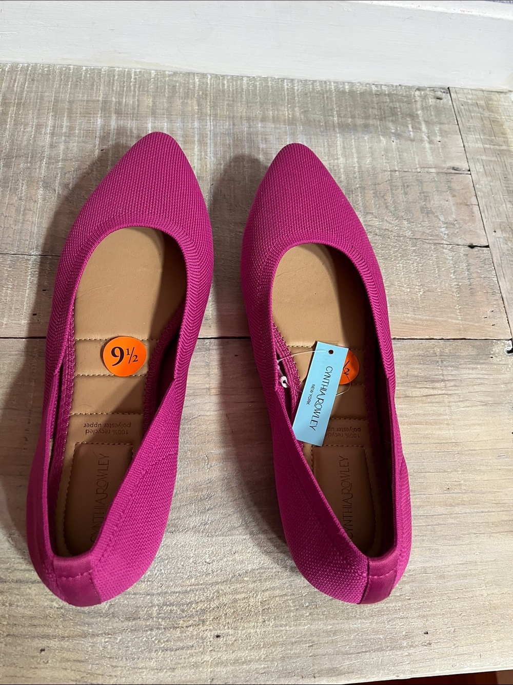 NWT Cynthia Rowley pink breathable textile uppers & comfort insoles flats Sz 9.5 - Picture 5 of 9